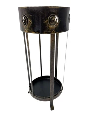 Vienna Secession Patinated Metal Umbrella Stand, 1900s